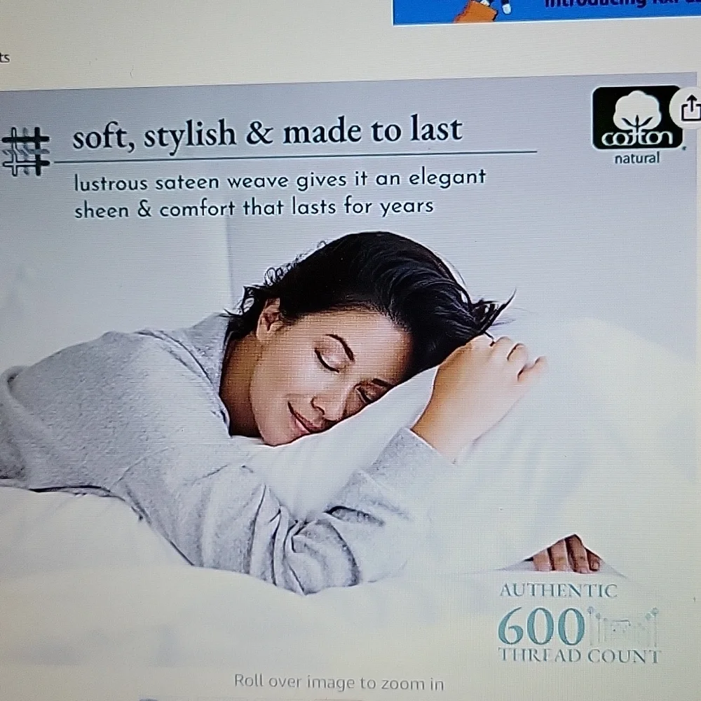 California Design Den Twin XL 3pc sheet set 100% cotton sateen Bright White New…